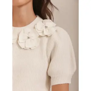 Mint Velvet Cream Flower Knit Top